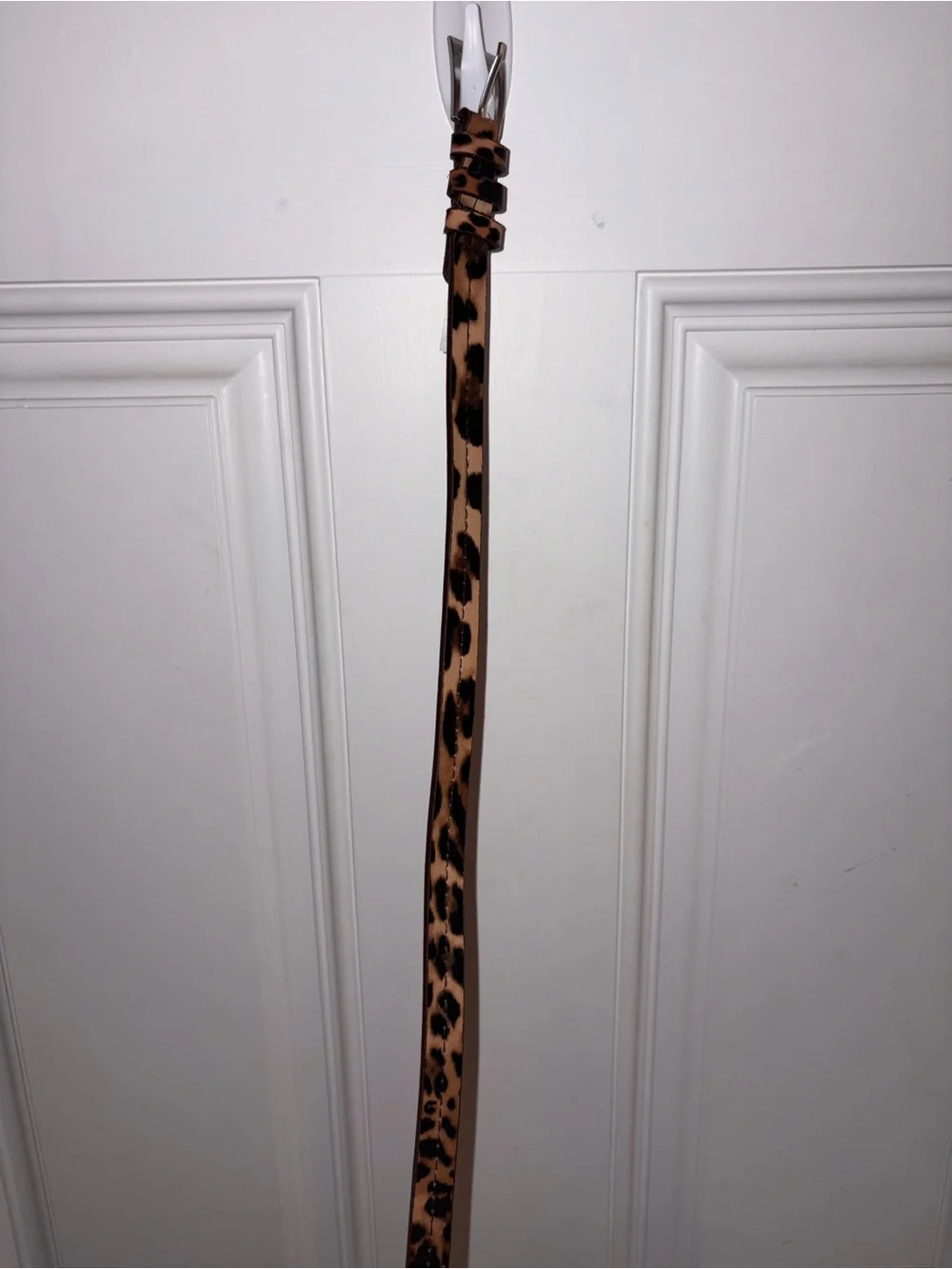 Leopard Print Skinny Women's Belt - Brown/Black